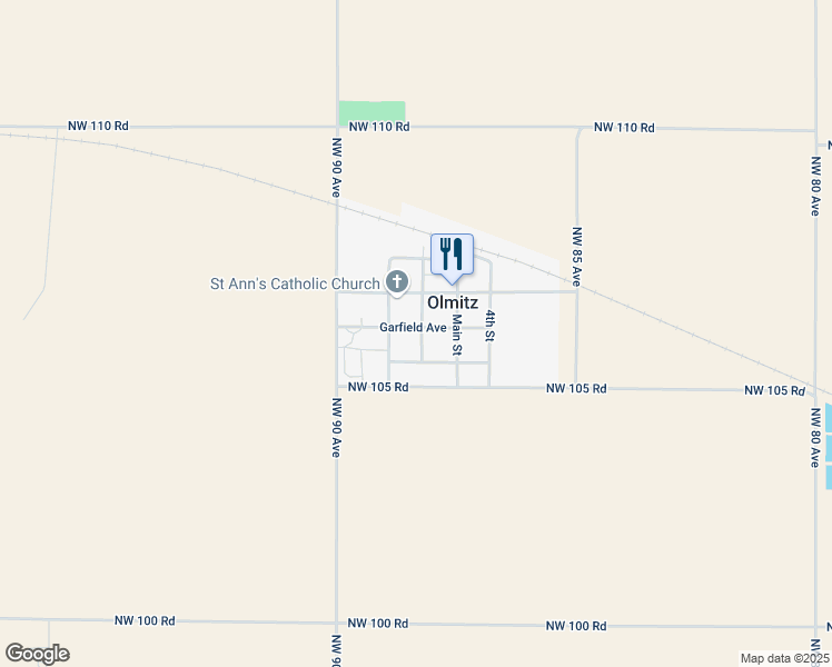 map of restaurants, bars, coffee shops, grocery stores, and more near 199 Garfield Avenue in Olmitz