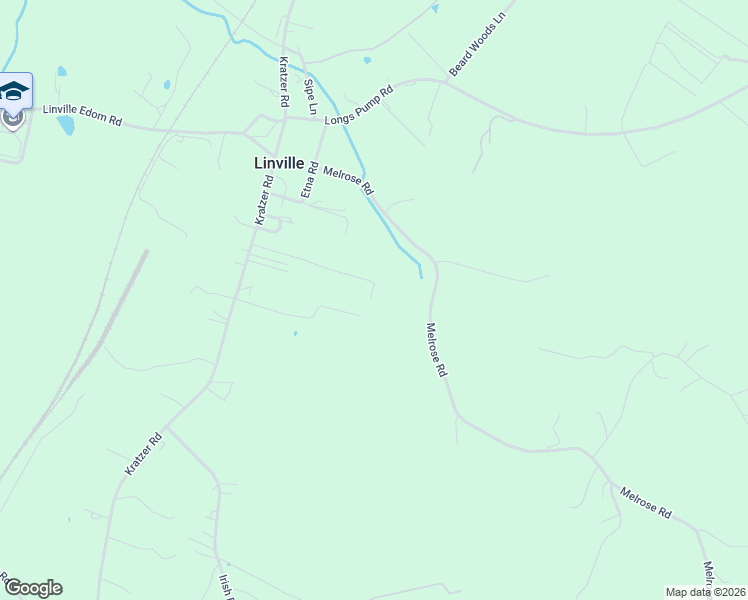 map of restaurants, bars, coffee shops, grocery stores, and more near 2800 Hidden Oaks Lane in Harrisonburg