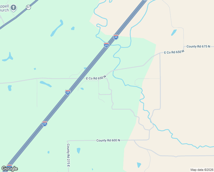 map of restaurants, bars, coffee shops, grocery stores, and more near 3026 East Co Road 650 North in Petersburg