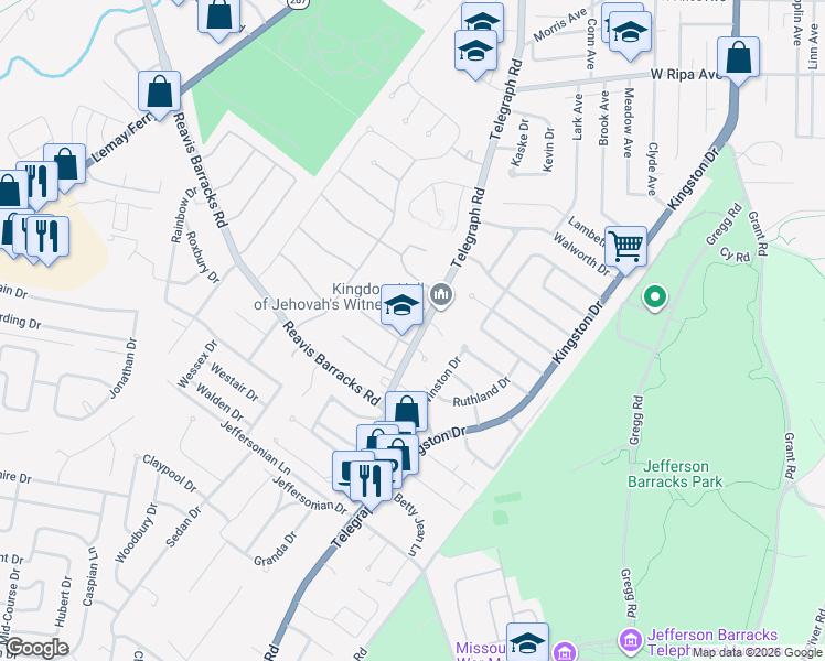 map of restaurants, bars, coffee shops, grocery stores, and more near 605 Demerville Avenue in St. Louis