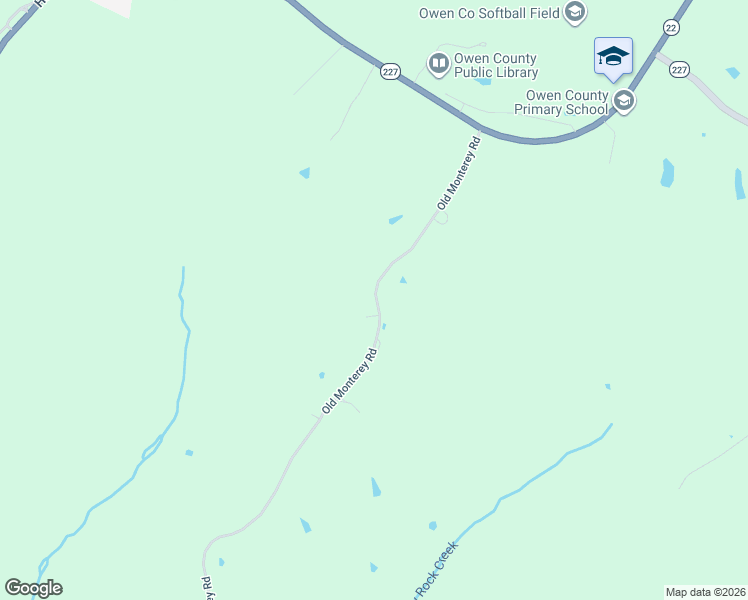 map of restaurants, bars, coffee shops, grocery stores, and more near 980 Old Monterey Road in Owenton