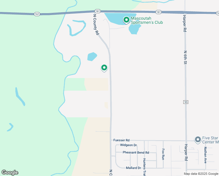 map of restaurants, bars, coffee shops, grocery stores, and more near 1337 North County Road in Mascoutah