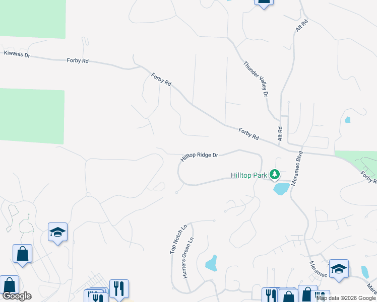 map of restaurants, bars, coffee shops, grocery stores, and more near 17336 Hilltop Ridge Drive in Eureka