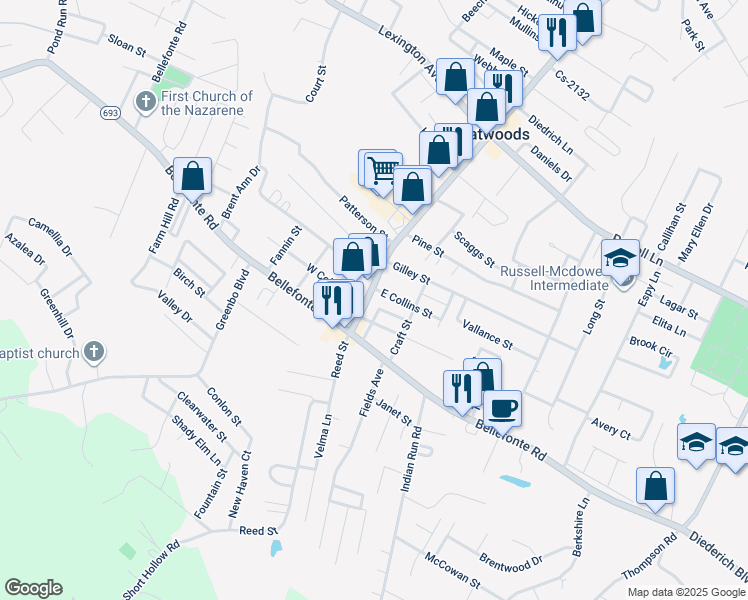 map of restaurants, bars, coffee shops, grocery stores, and more near 2404 Argillite Rd in Flatwoods