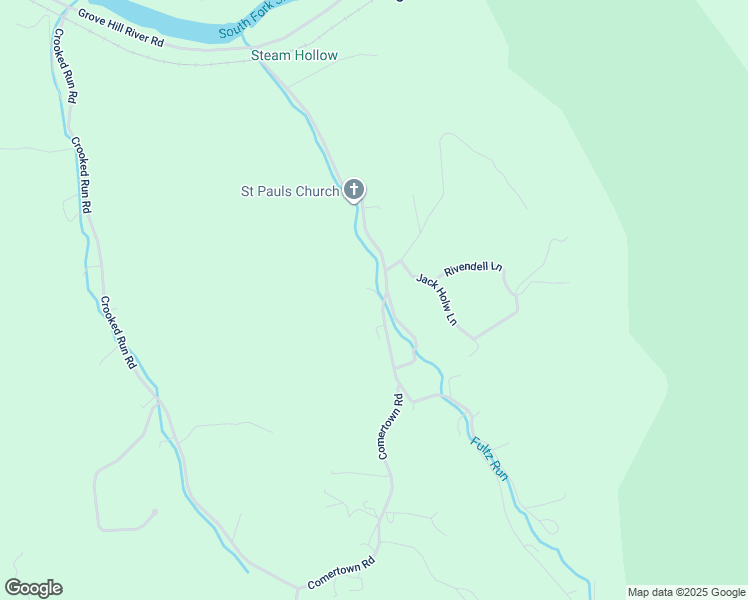map of restaurants, bars, coffee shops, grocery stores, and more near 2891 Comertown Road in Shenandoah