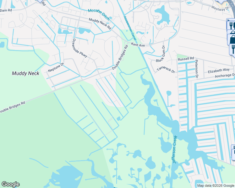 map of restaurants, bars, coffee shops, grocery stores, and more near 34157 Sanderling Drive in Frankford
