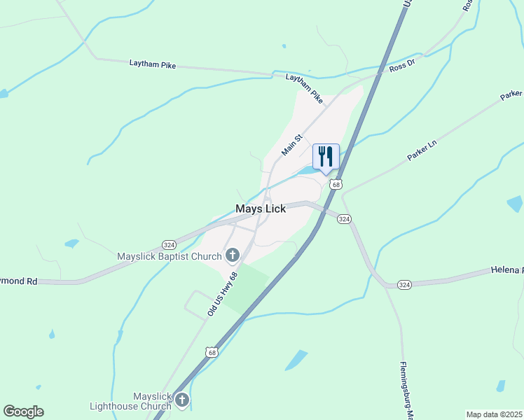 map of restaurants, bars, coffee shops, grocery stores, and more near Kentucky 324 in Mason County