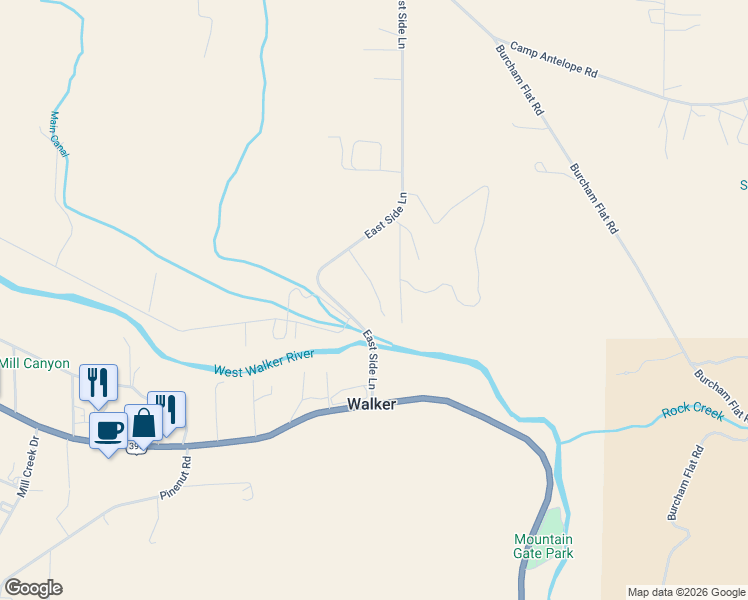 map of restaurants, bars, coffee shops, grocery stores, and more near 162-178 Eastside Lane in Mono