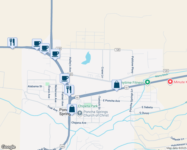 map of restaurants, bars, coffee shops, grocery stores, and more near in Salida