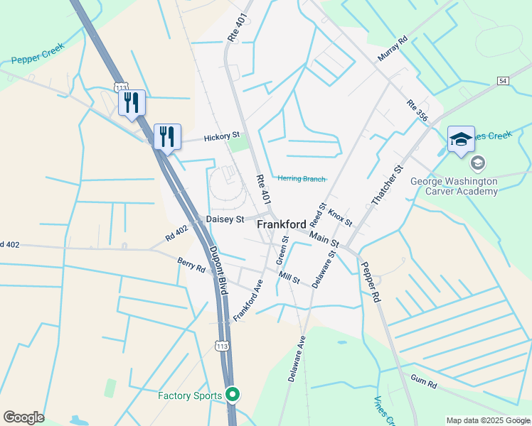 map of restaurants, bars, coffee shops, grocery stores, and more near in Frankford