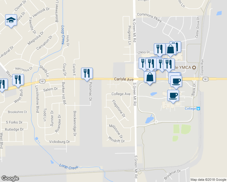 map of restaurants, bars, coffee shops, grocery stores, and more near 223 Stonegate Drive in Belleville
