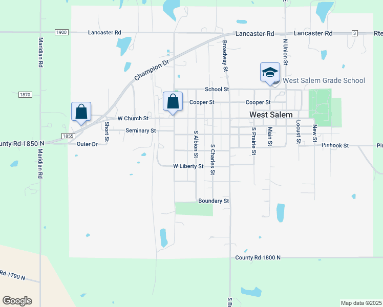 map of restaurants, bars, coffee shops, grocery stores, and more near 448-498 West William Street in West Salem