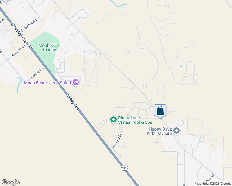 map of restaurants, bars, coffee shops, grocery stores, and more near 3683 Johnston Place Ave in Moab