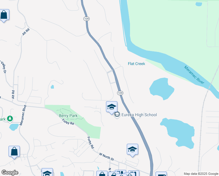 map of restaurants, bars, coffee shops, grocery stores, and more near 811 Emerald Oaks Court in Eureka
