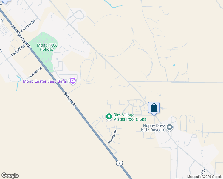 map of restaurants, bars, coffee shops, grocery stores, and more near 3673 Johnston Place Ave in Moab