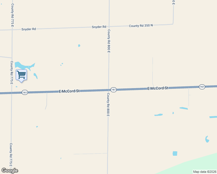 map of restaurants, bars, coffee shops, grocery stores, and more near 1204 County Road 800 East in Centralia