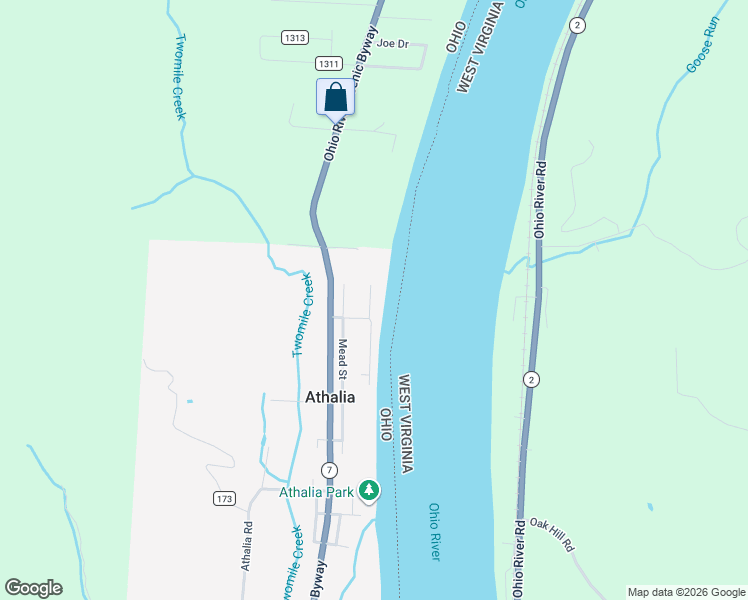 map of restaurants, bars, coffee shops, grocery stores, and more near 1129 Tinker Lane in Proctorville