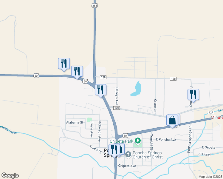 map of restaurants, bars, coffee shops, grocery stores, and more near 203 Summitview Lane in Poncha Springs