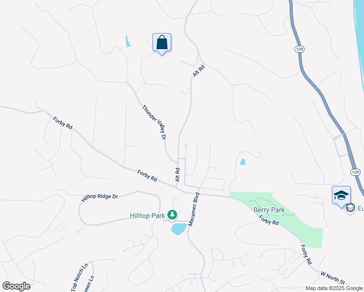 map of restaurants, bars, coffee shops, grocery stores, and more near 17221 Thunder Valley Drive in Eureka