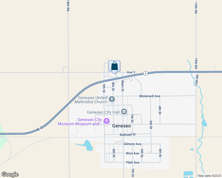 map of restaurants, bars, coffee shops, grocery stores, and more near 301 8th Street in Geneseo