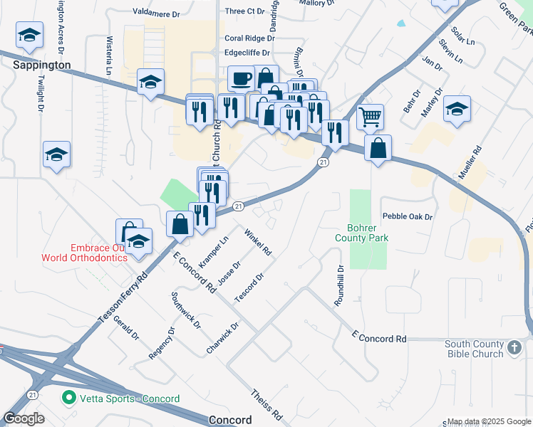 map of restaurants, bars, coffee shops, grocery stores, and more near 3026 Laclede Avenue in St. Louis