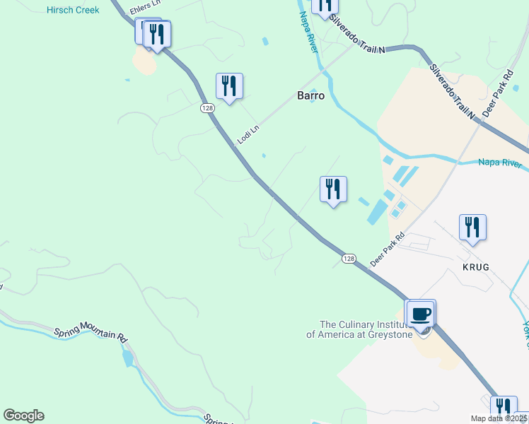 map of restaurants, bars, coffee shops, grocery stores, and more near 2929 California 29 in St. Helena