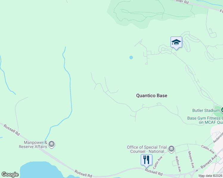 map of restaurants, bars, coffee shops, grocery stores, and more near  in Quantico