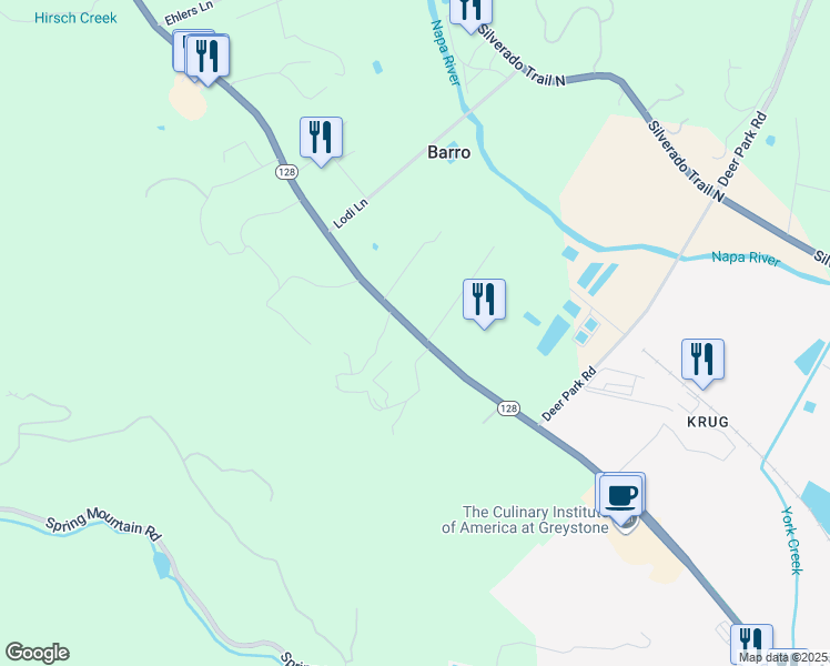 map of restaurants, bars, coffee shops, grocery stores, and more near 2929 California 29 in St. Helena