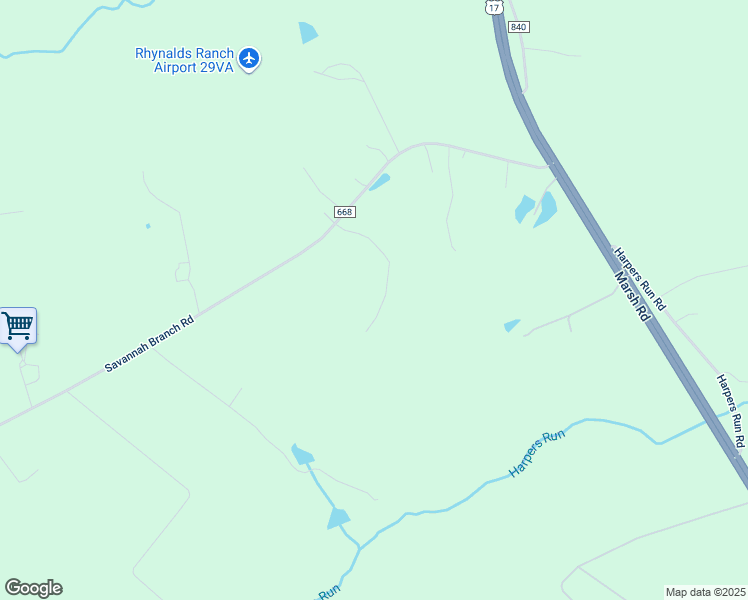 map of restaurants, bars, coffee shops, grocery stores, and more near 5407 Savannah Branch Road in Bealeton