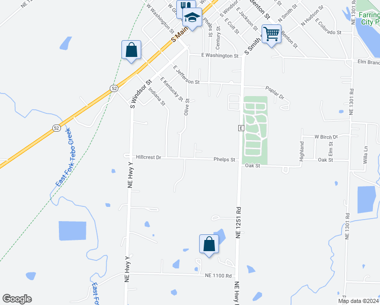 map of restaurants, bars, coffee shops, grocery stores, and more near 422 Olive Street in Windsor