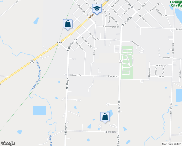 map of restaurants, bars, coffee shops, grocery stores, and more near 422 Olive Street in Windsor