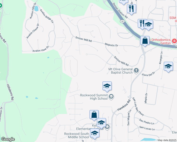 map of restaurants, bars, coffee shops, grocery stores, and more near 1824 Harbor Mill Drive in Fenton