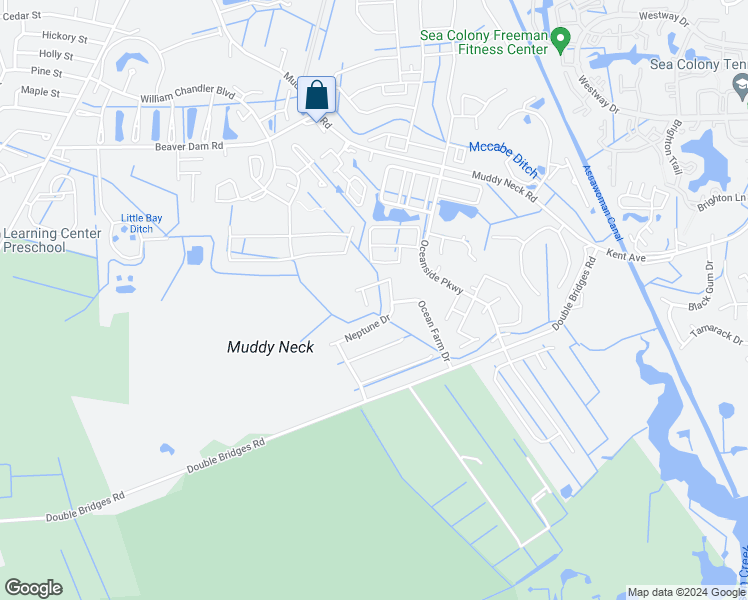 map of restaurants, bars, coffee shops, grocery stores, and more near 112 Setting Sun Way in Frankford