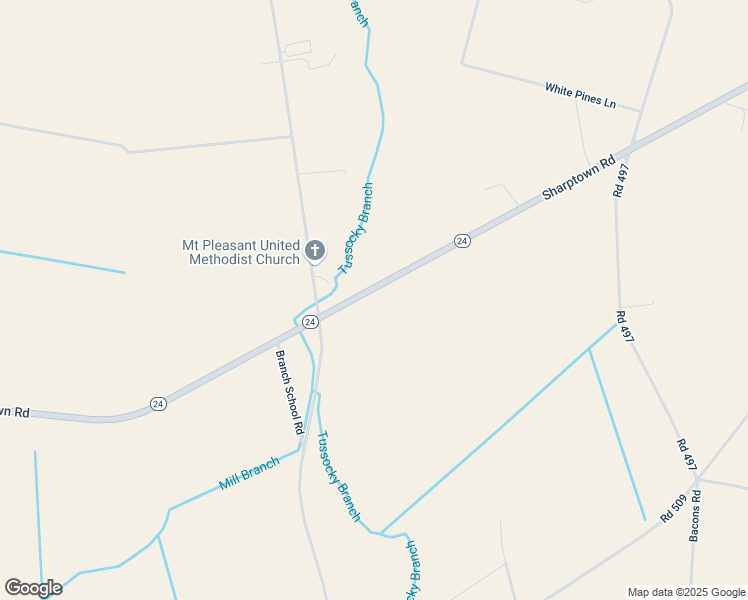 map of restaurants, bars, coffee shops, grocery stores, and more near 6544 Sharptown Road in Laurel