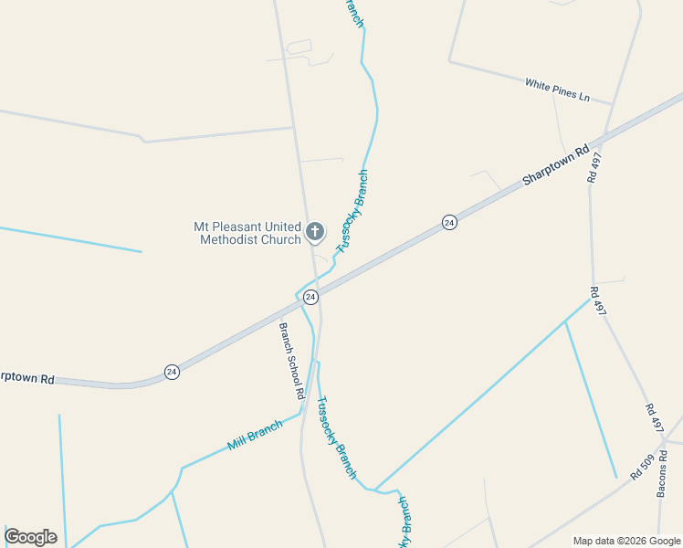 map of restaurants, bars, coffee shops, grocery stores, and more near 6509 Sharptown Road in Laurel