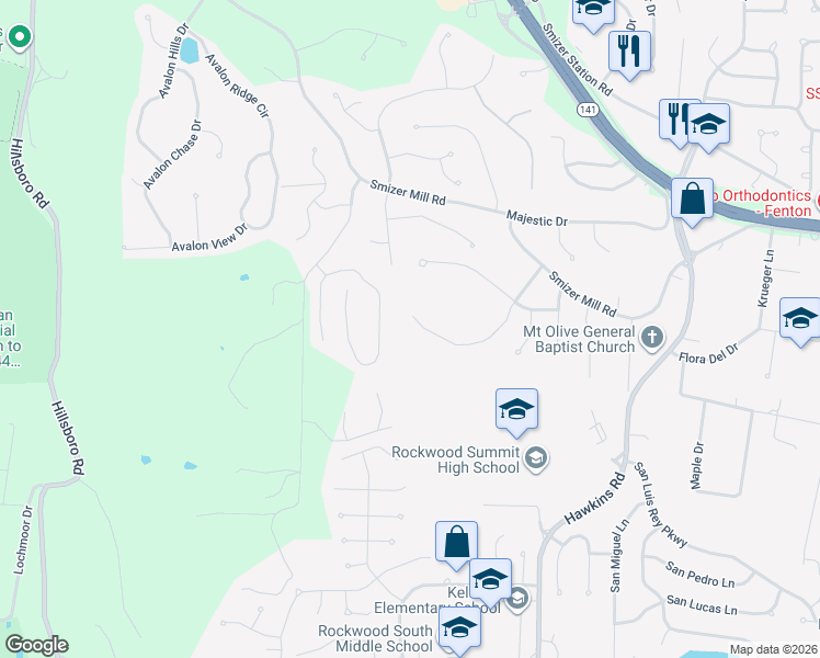 map of restaurants, bars, coffee shops, grocery stores, and more near 1812 Harbor Mill Drive in Fenton