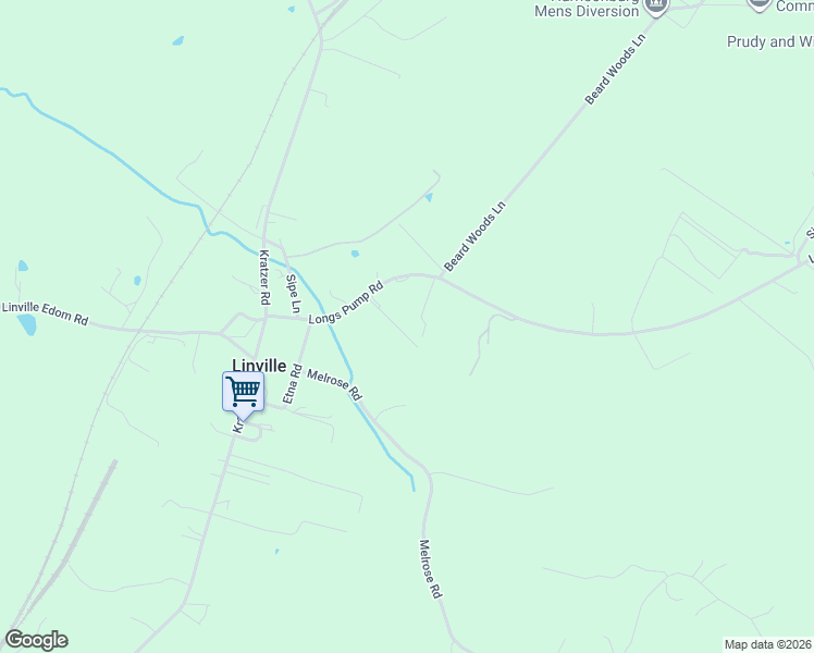 map of restaurants, bars, coffee shops, grocery stores, and more near 2893 Longs Pump Rd in Harrisonburg