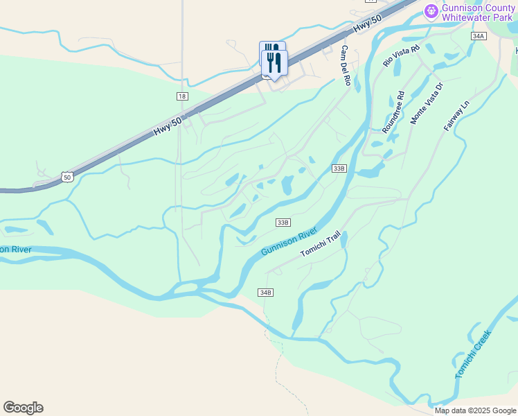 map of restaurants, bars, coffee shops, grocery stores, and more near 736 Camino Del Rio in Gunnison