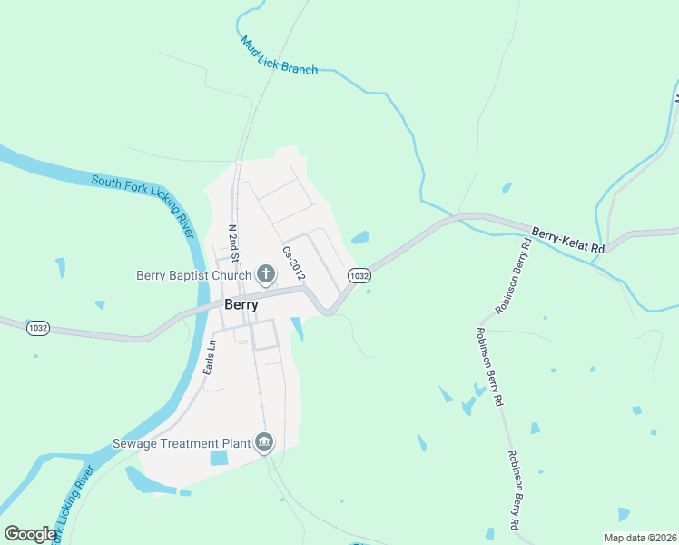map of restaurants, bars, coffee shops, grocery stores, and more near 109 Mockingbird Lane in Berry