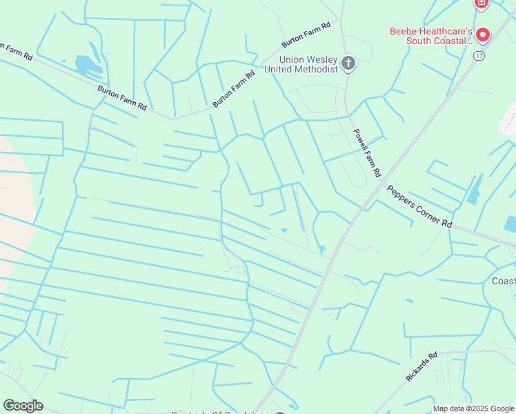 map of restaurants, bars, coffee shops, grocery stores, and more near 34404 Resort Lane in Frankford