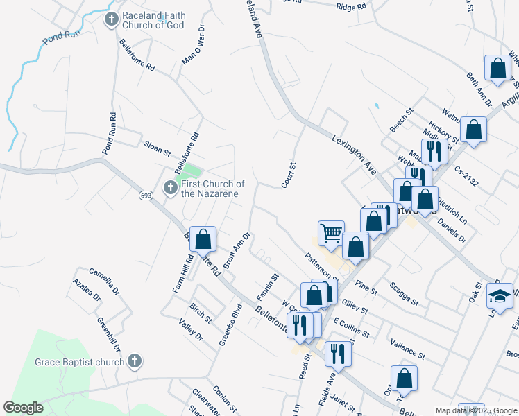 map of restaurants, bars, coffee shops, grocery stores, and more near 2144-2170 Brent Ann Dr in Flatwoods