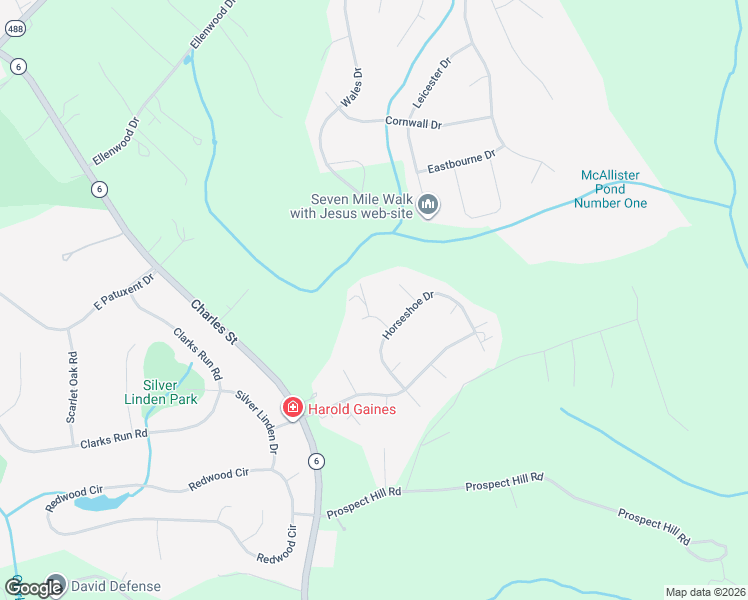 map of restaurants, bars, coffee shops, grocery stores, and more near 10630 Horseshoe Place in La Plata