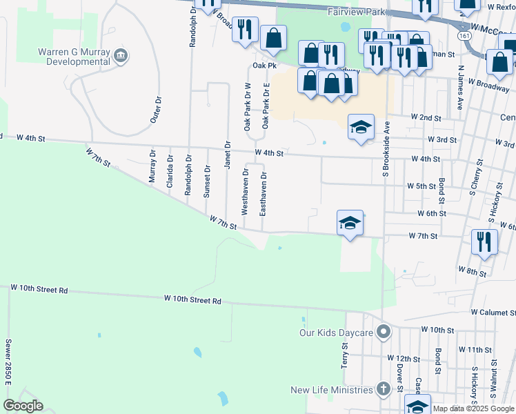 map of restaurants, bars, coffee shops, grocery stores, and more near 516 Easthaven Drive in Centralia