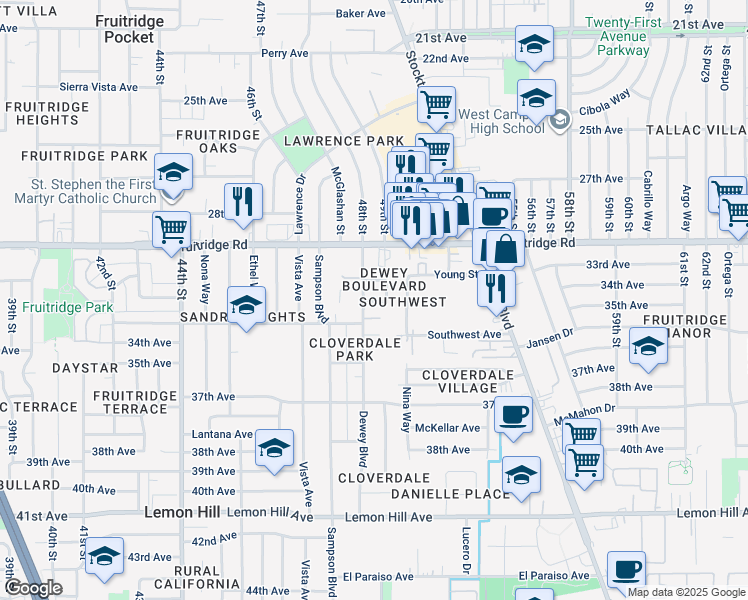 map of restaurants, bars, coffee shops, grocery stores, and more near in Lemon Hills