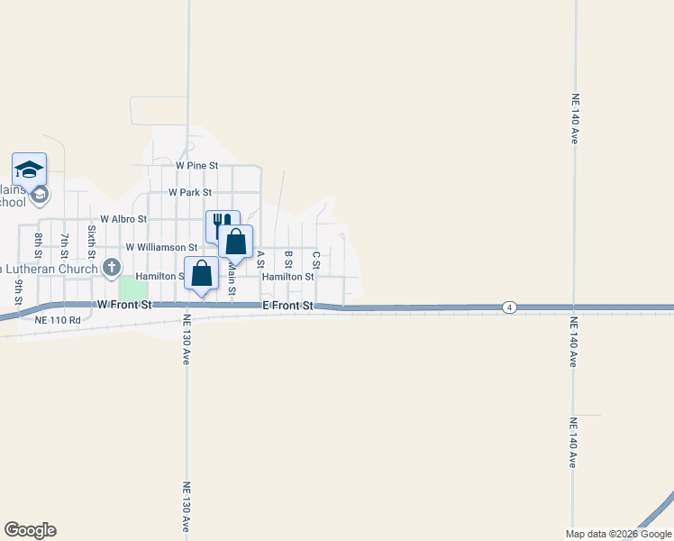 map of restaurants, bars, coffee shops, grocery stores, and more near 100-198 C Street in Claflin