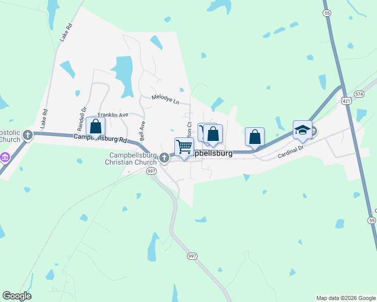 map of restaurants, bars, coffee shops, grocery stores, and more near 70 Chilton Court in Campbellsburg