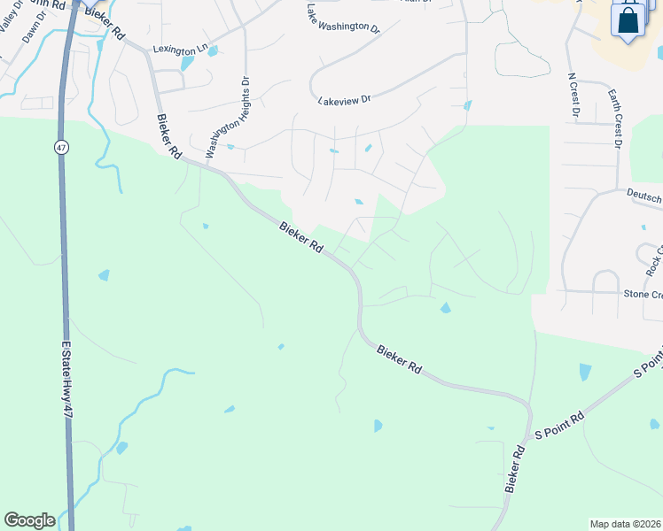 map of restaurants, bars, coffee shops, grocery stores, and more near 1277 Bieker Road in Washington