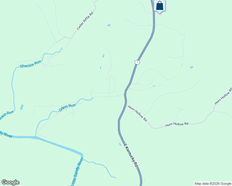 map of restaurants, bars, coffee shops, grocery stores, and more near Hidden Hollow Rd in Greenup