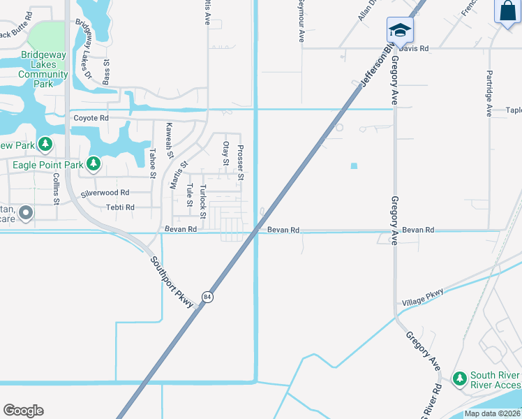 map of restaurants, bars, coffee shops, grocery stores, and more near 4010 Jefferson Boulevard in West Sacramento