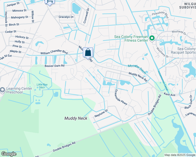 map of restaurants, bars, coffee shops, grocery stores, and more near 650 Ocean Boulevard in Frankford